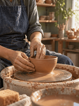 A pottery-making reference saved to an example moodboard